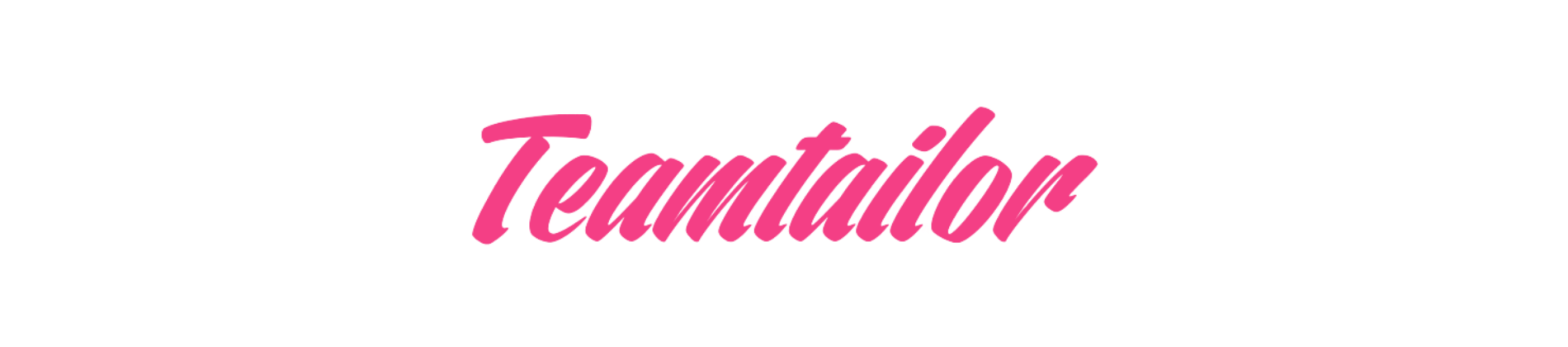 Teamtailor logo in vibrant pink font on a black background, showcasing modern design and branding identity, Logo design, branding, Teamtailor