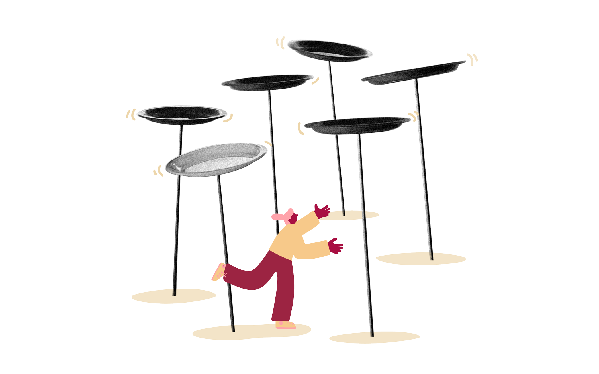juggler, plates, balancing