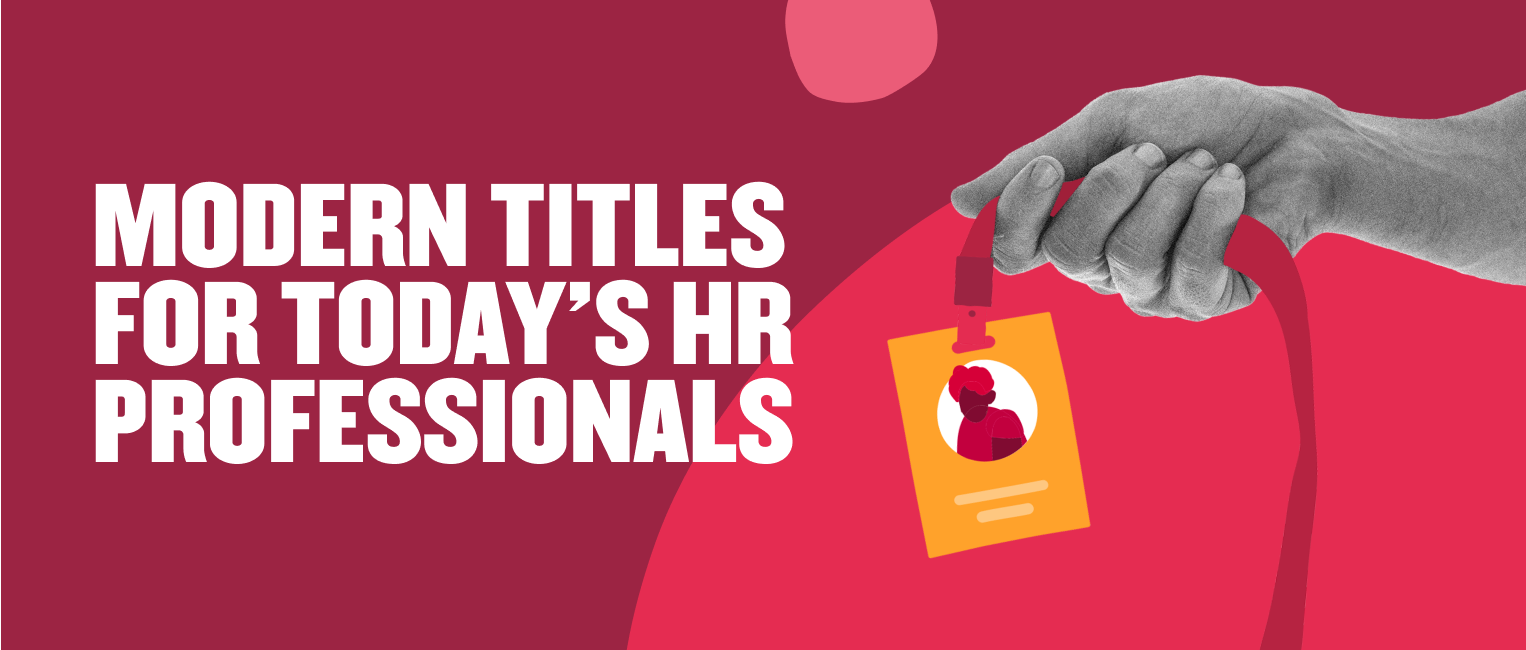 modern HR titles, hand holding ID card