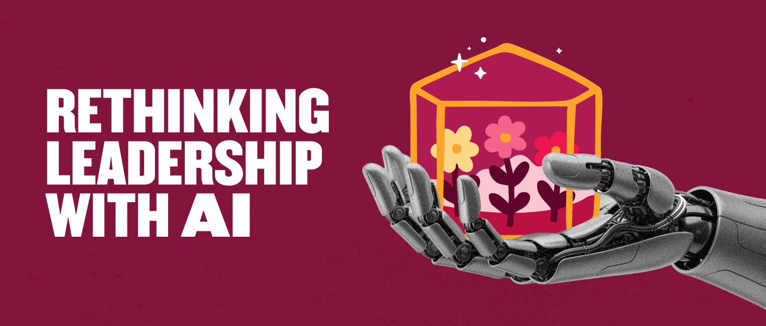 rethink-leadership-ai, robot-hand-flowers-decoration