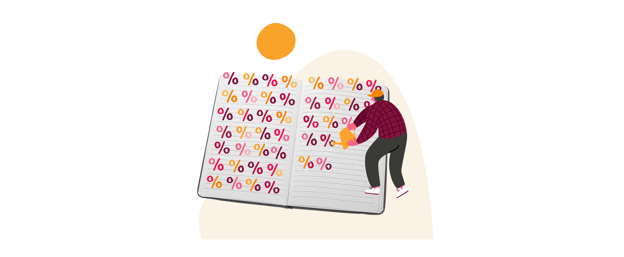 book%chart, illustration%percentage