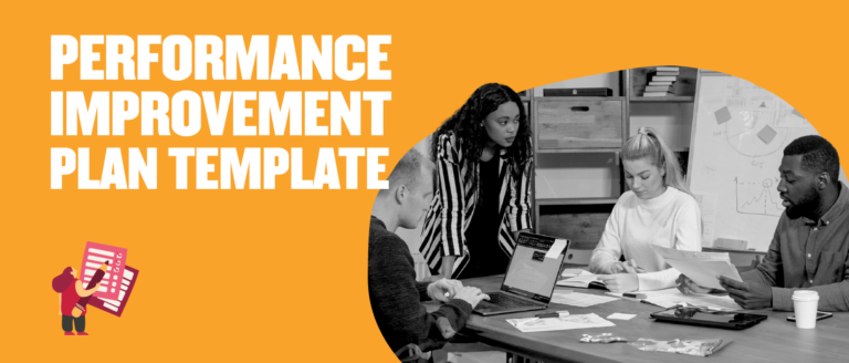 performance improvement plan template workspace team, collaborative meeting analyzing documents and strategies
