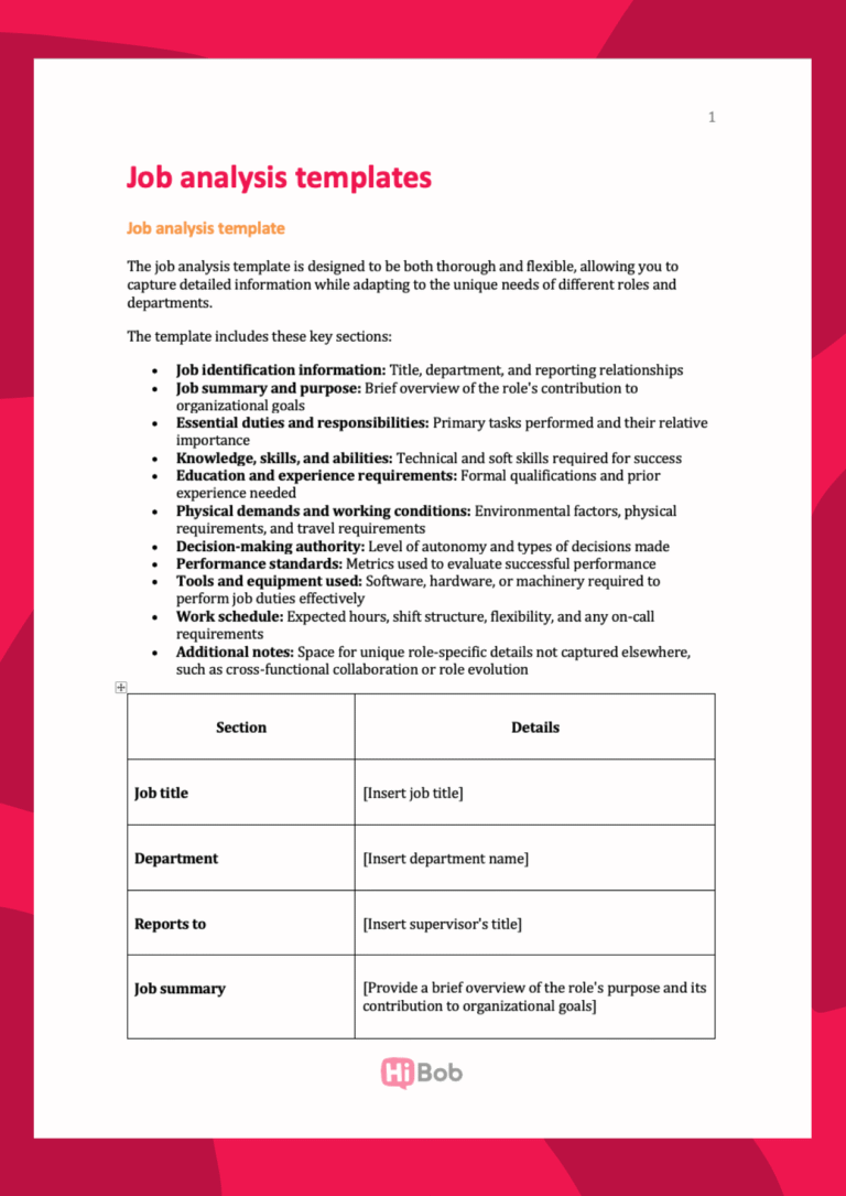 Free job analysis templates & guide [2026] | HiBob