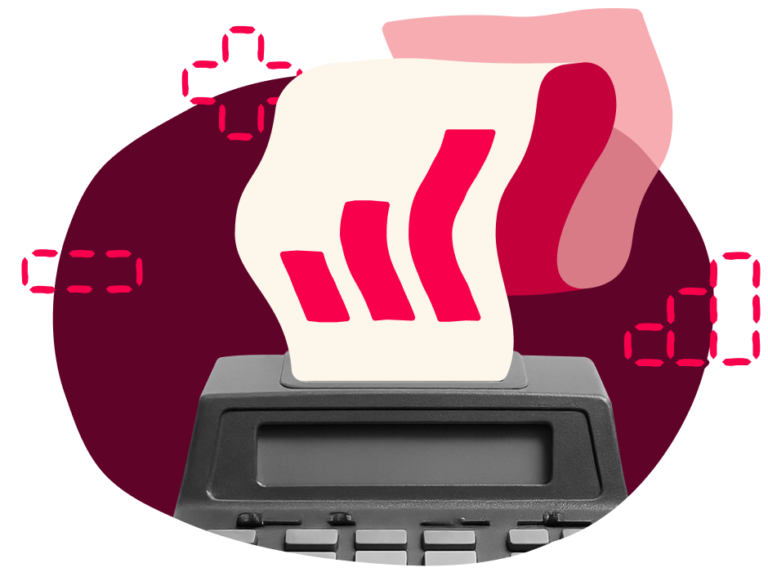 calculator, graphic-printout-red-bars