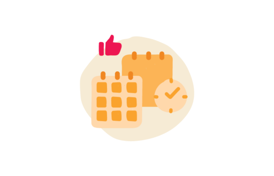 calendar, schedule, thumbs-up