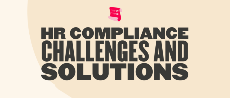 HR compliance challenges and solutions text with checklist icon on a soft background. Enhance understanding of HR issues. HR compliance, challenges solutions