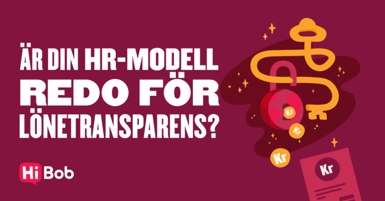 HR model transparency, featuring a lock and key graphic, with "Hi Bob" branding and inviting text in Swedish. , HRtransparency, HiBob