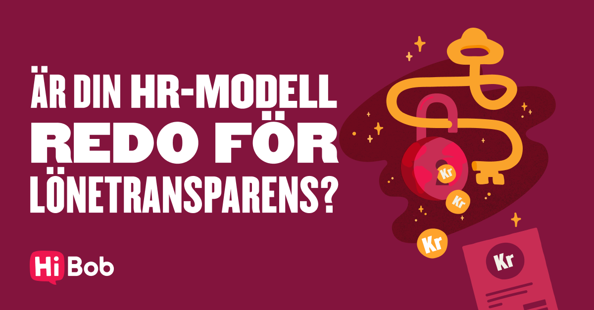 HR model transparency, featuring a lock and key graphic, with "Hi Bob" branding and inviting text in Swedish. , HRtransparency, HiBob