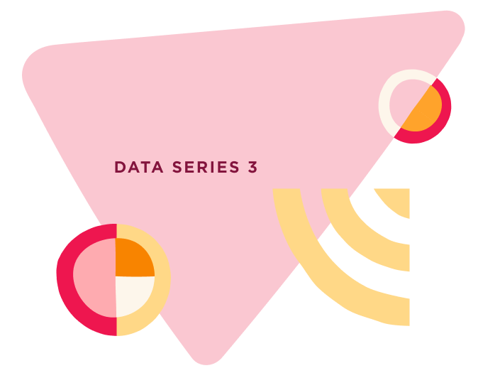 data series 3, colorful geometric shapes on pink background