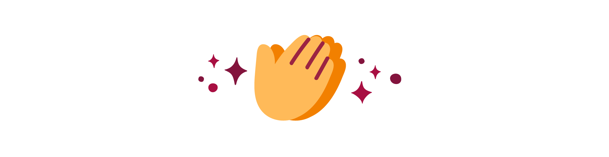 clapping hands emoji with sparkles, symbolizing praise and celebration, cheering and applauding gesture in digital communication