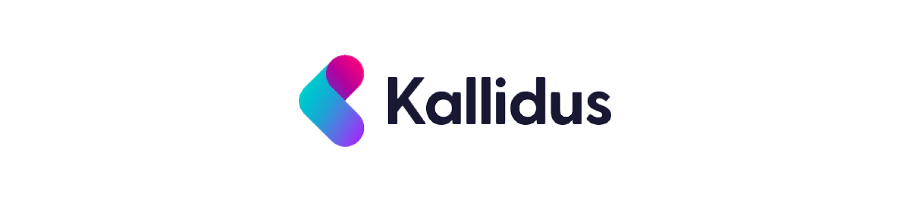 Kallidus logo with a gradient icon and brand name in navy blue text.
