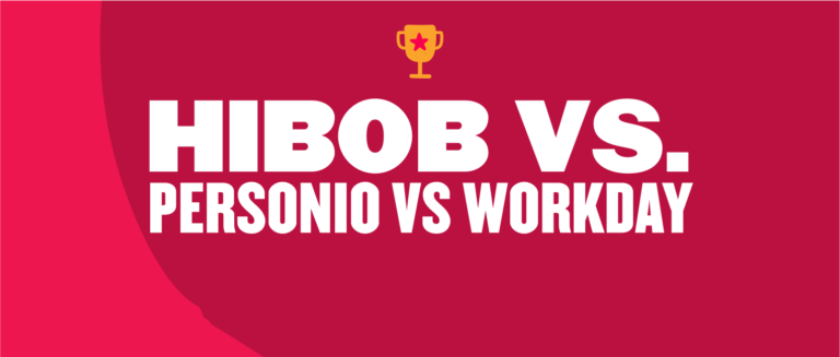 HIBOB VS PERSONIO VS WORKDAY comparison graphic with trophy icon, highlighting key HR software solutions., HR software comparison, business tools analysis