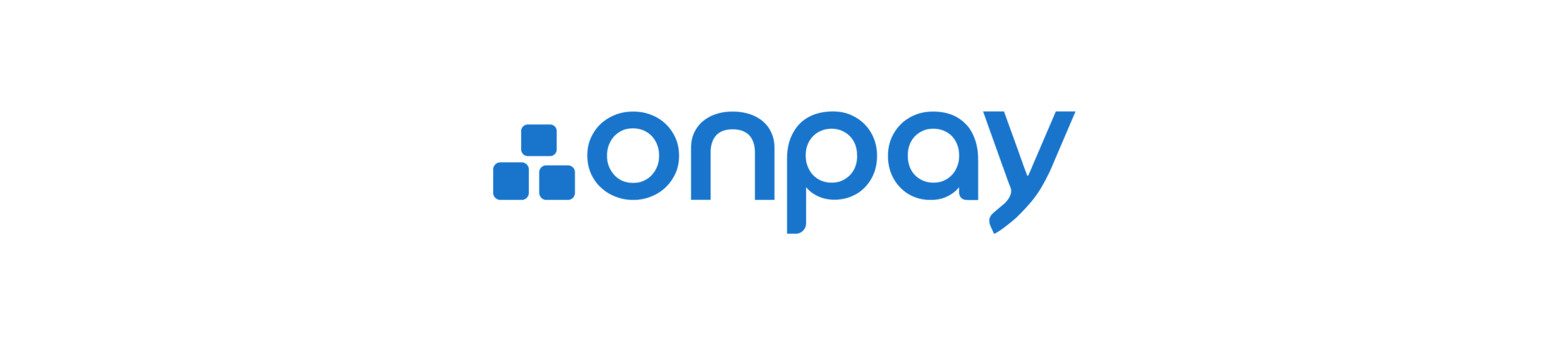onpay logo in blue on a black background, symbolizing online payment solutions for businesses, modern online payment logo design