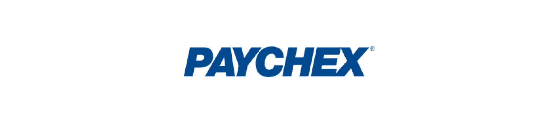 PAYCHEX logo in bold blue letters on a white background, representing payroll and human resource solutions, Corporate branding and identity for PAYCHEX services.