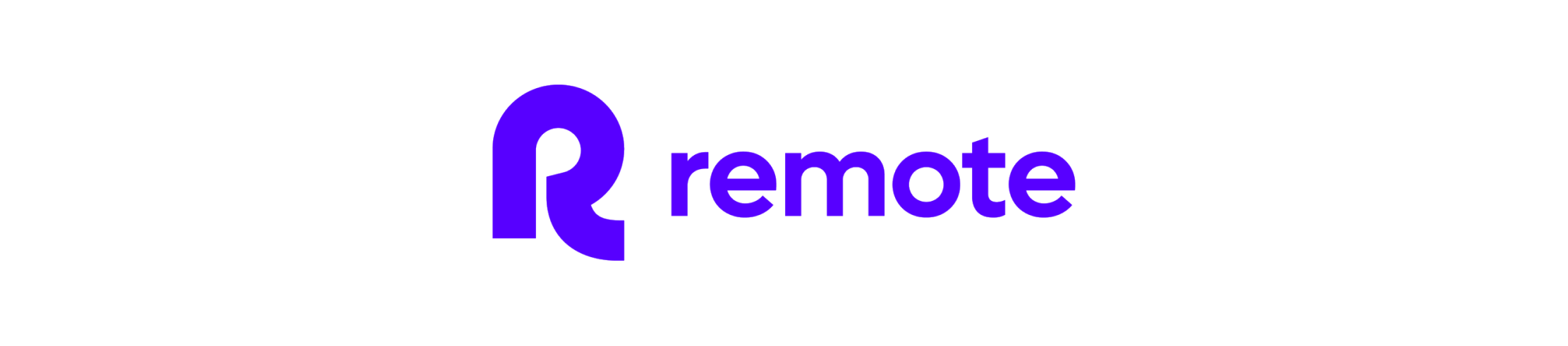 Remote logo featuring a bold purple "R" and the text "remote" displayed prominently, set against a black background. remote, logo