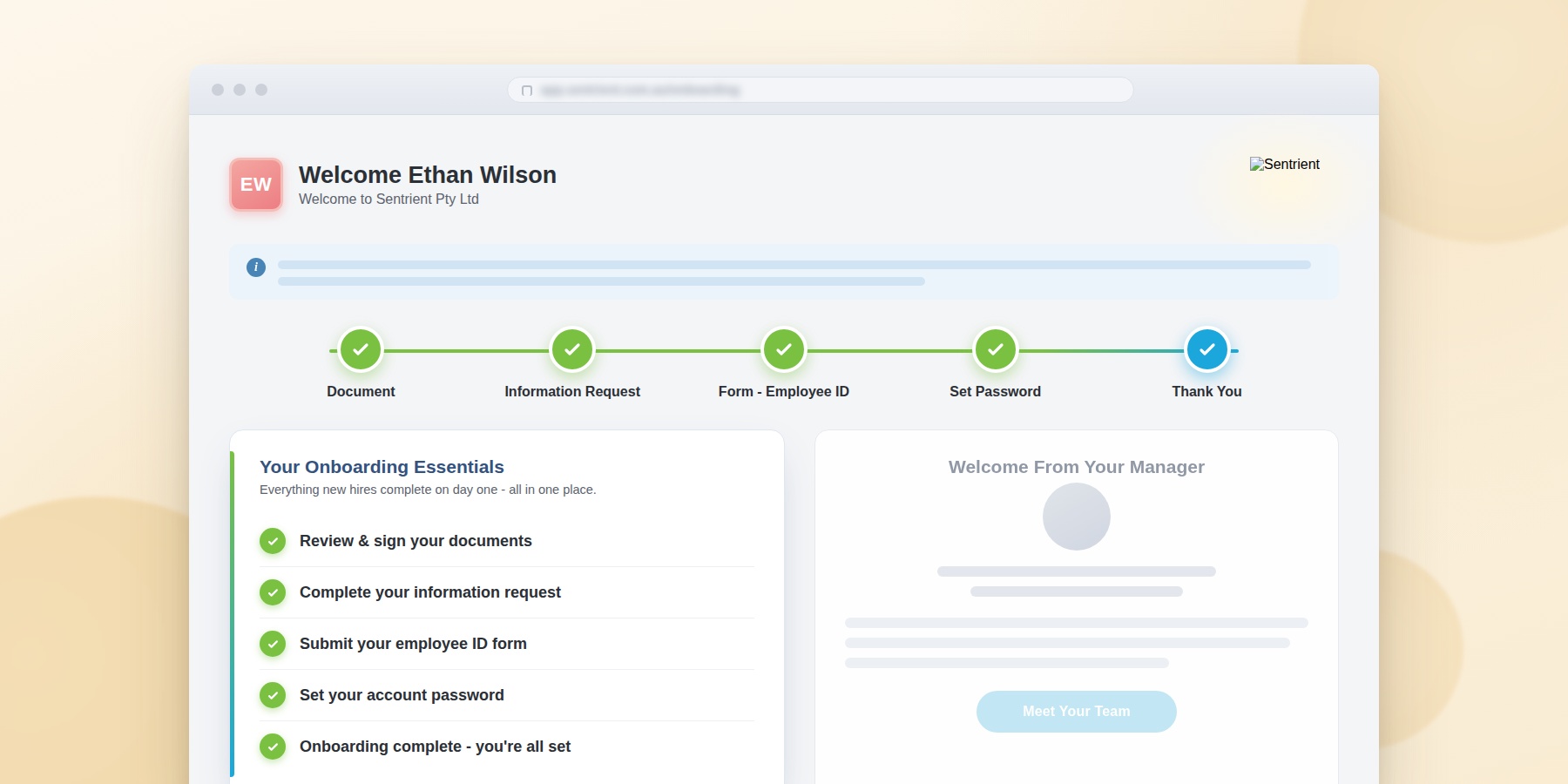 Sentrient Onboarding