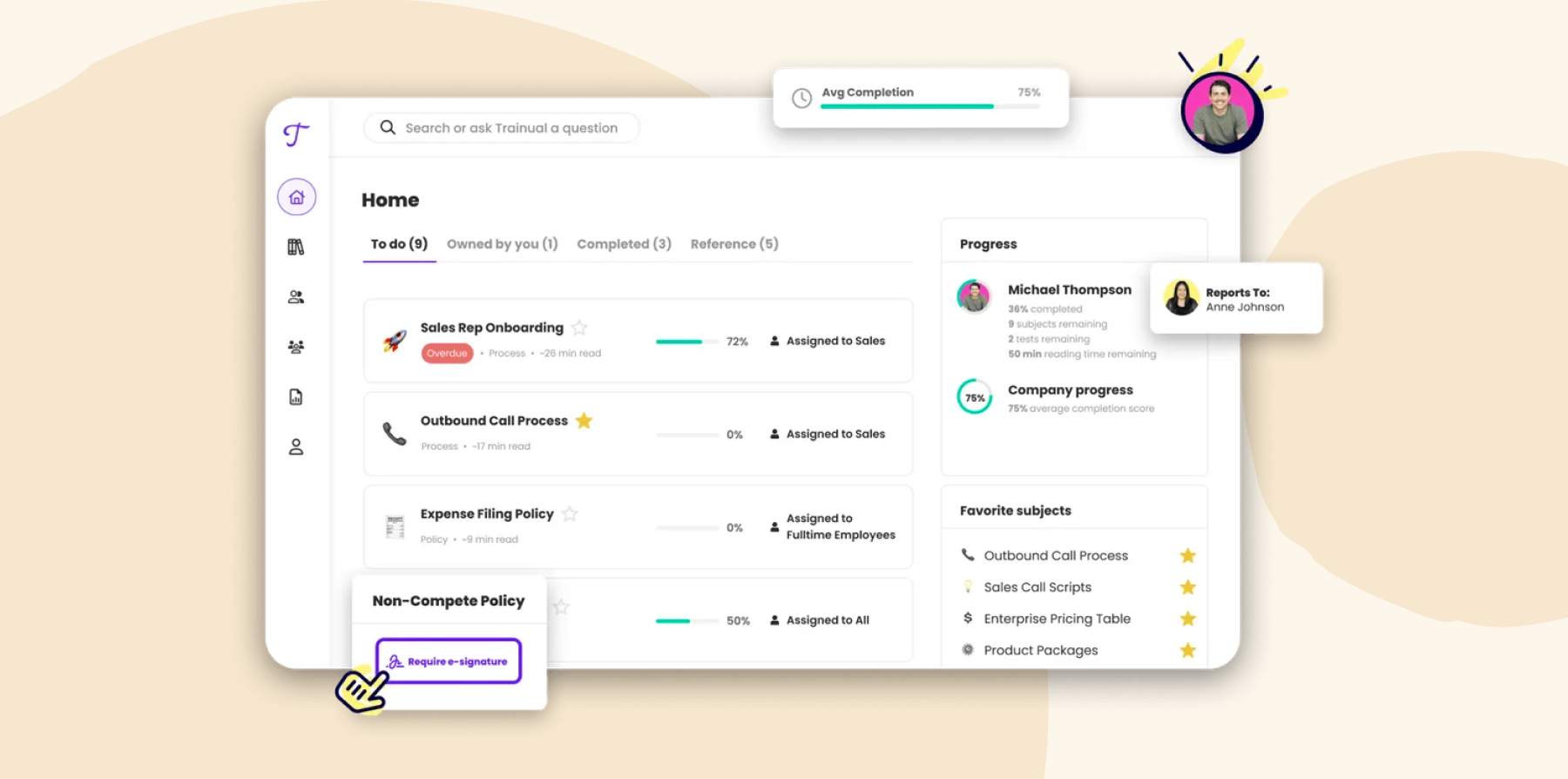 Trainual Product dashboard
