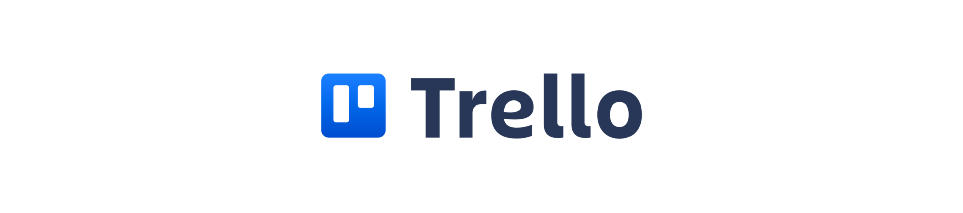 Trello logo featuring a blue card icon and text in dark blue. Represents project management and collaboration. , Trello, projectmanagement
