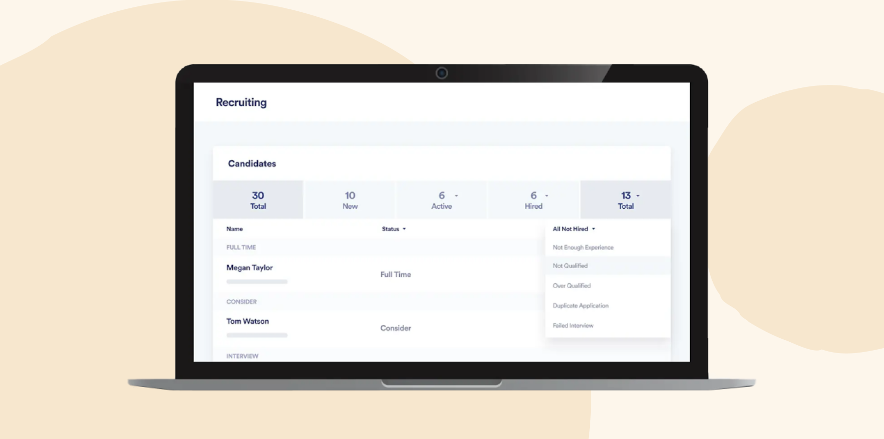 trinet recruiting product dashboard