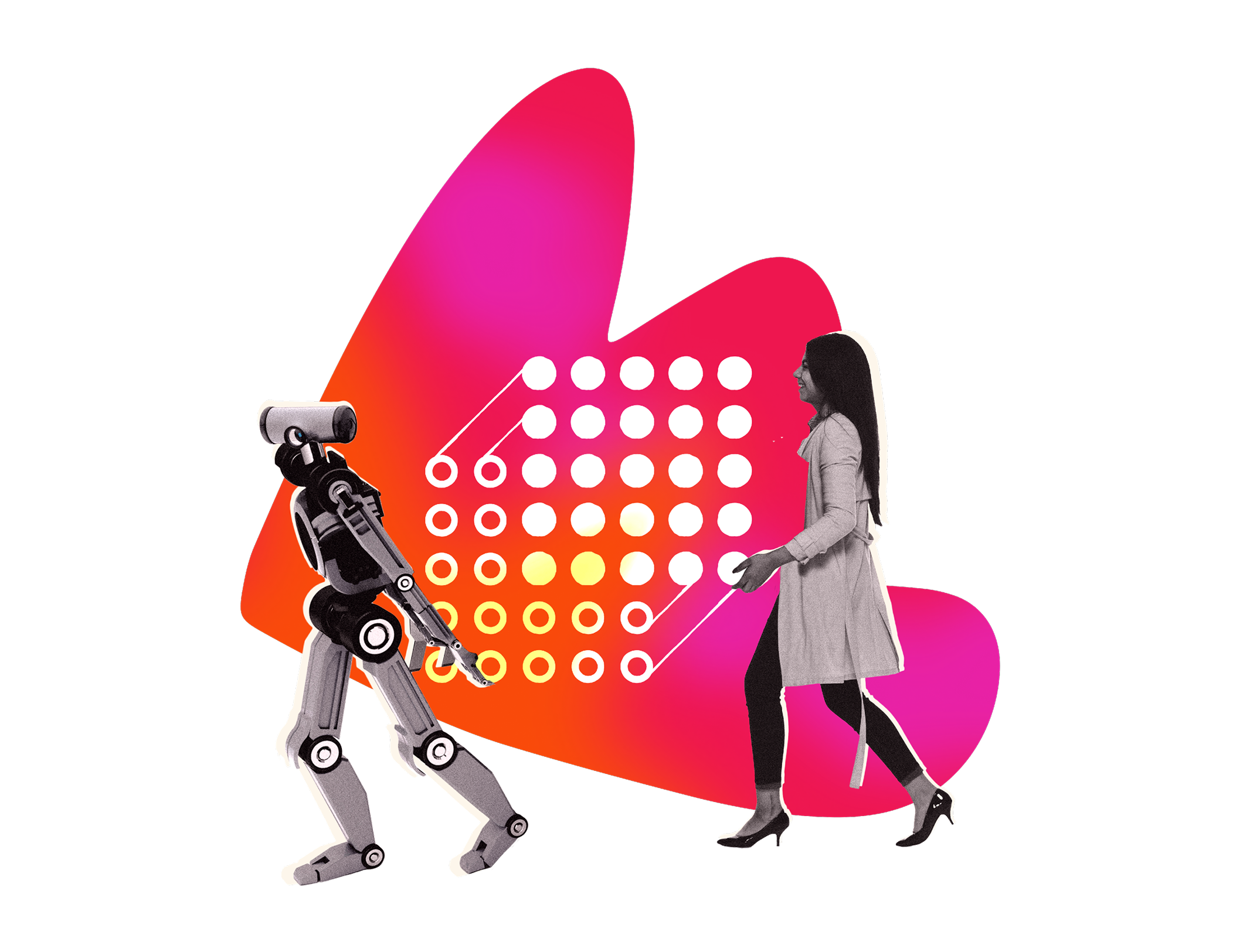 robot, woman, abstract-background