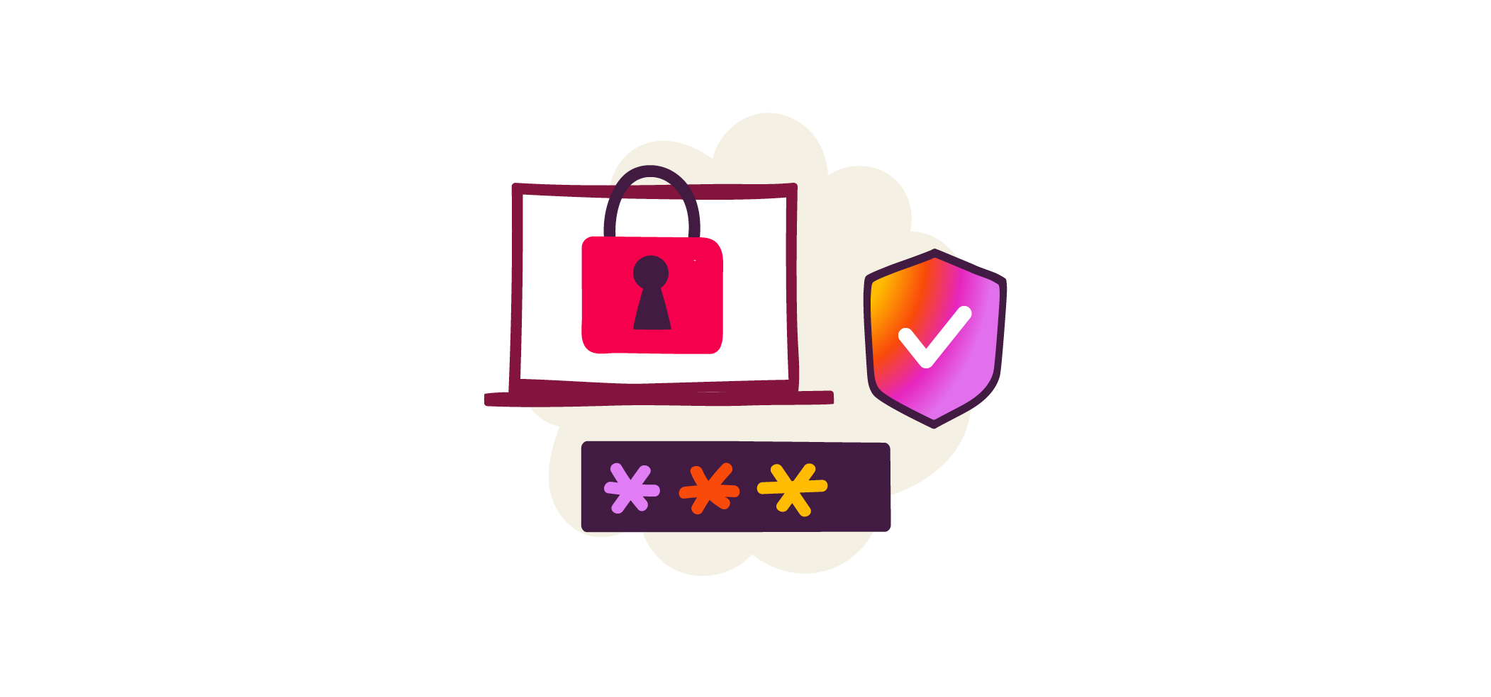 lock icon, secure online login illustration