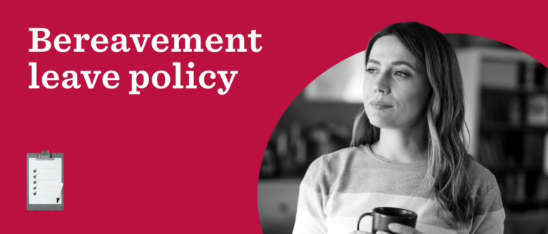 bereavement-leave-policy, thoughtful-woman-with-coffee
