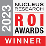 2023 Nucleus Research ROI Awards winner badge highlighting excellence in research and innovation, Awards logo showcasing achievement in ROI