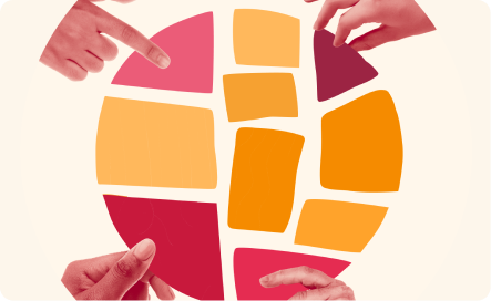 hands-pointing, colorful-puzzle-pieces