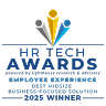HR Tech Awards logo highlighting 2025 winner for employee experience and business-focused solution., 2025 winner HR Tech Awards logo, showcasing innovation in HR technology.