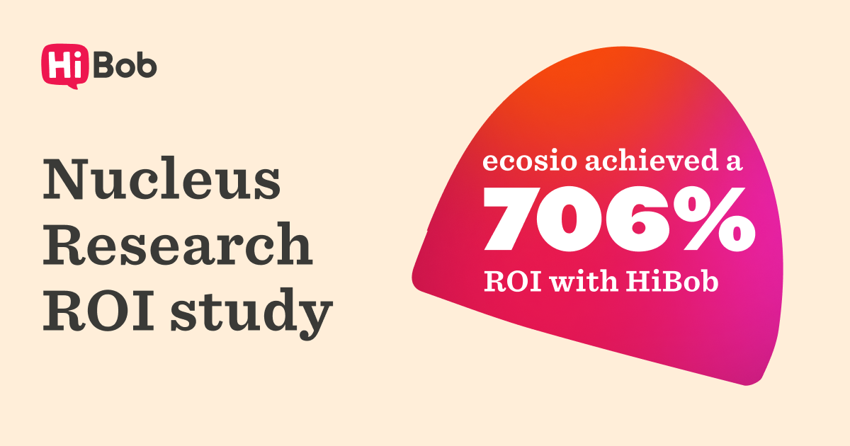 HiBob logo, Nucleus Research ROI study reveals ecosio's 706% ROI achievement with HiBob's solutions.