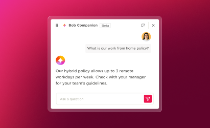 chatbot interface, remote work policy query