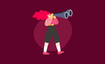 girl-with-binoculars, colorful-illustration