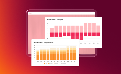 Handcount trends graph, showcasing monthly data changes and composition in vibrant colors on a sleek interface. Data visualization, charts, business analysis