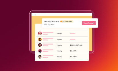 payroll management interface, weekly hourly payroll in progress with multiple employee salary details