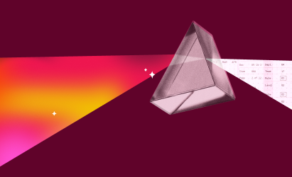 prismatic shape, colorful light beam