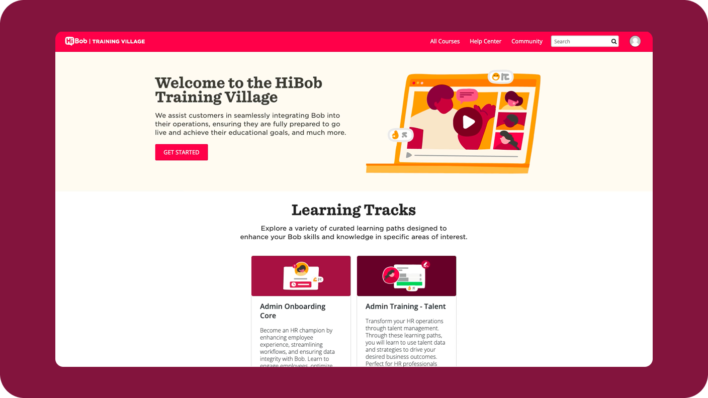 HiBobTrainingVillage, LearningTracks, TrainingPortal