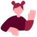 waving girl illustration, digital character design