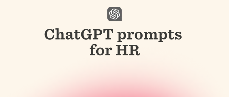 ChatGPT prompts for HR, Creative design for HR assistance with ChatGPT branding.